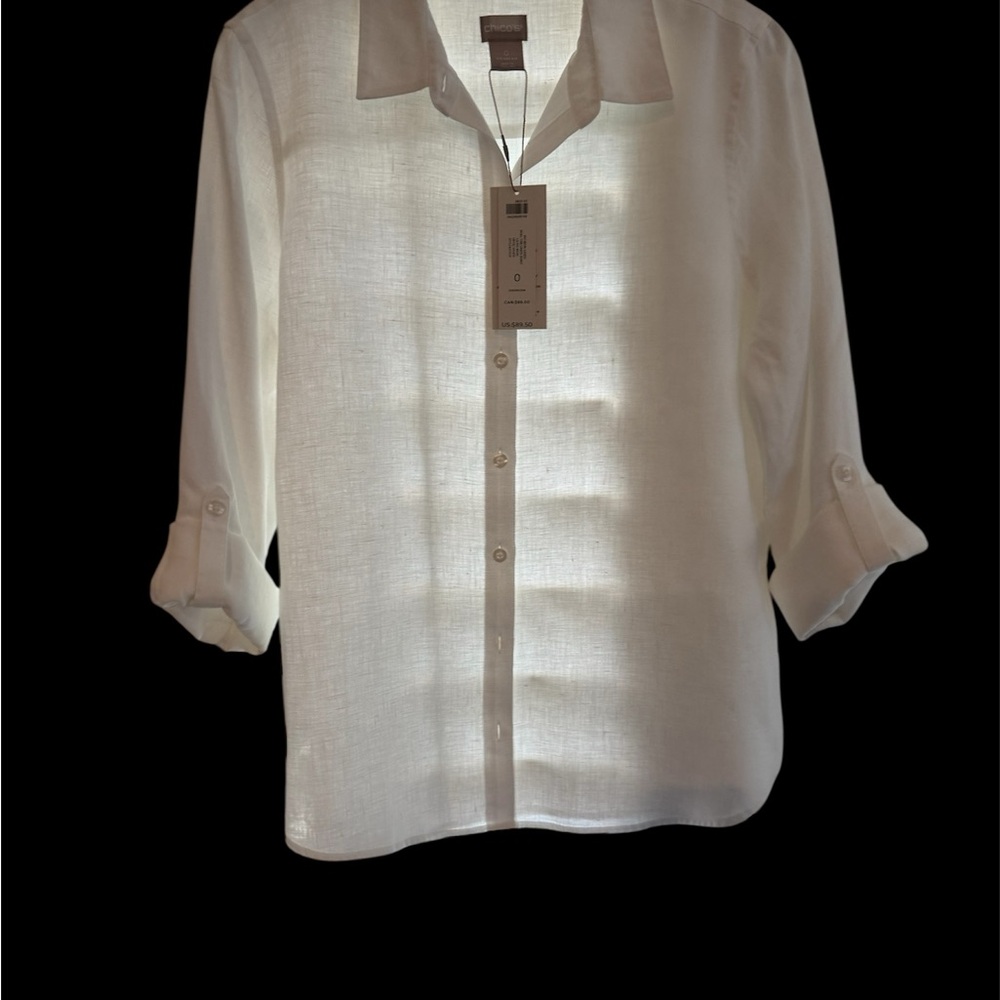 White Button-Up Shirt linen - no iron